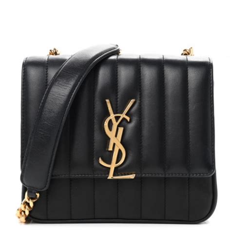 SAINT LAURENT Lambskin Matelasse Monogram Vicky Tri